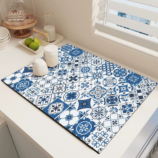 Mediterranean Retro Tile Quick-Dry Mat