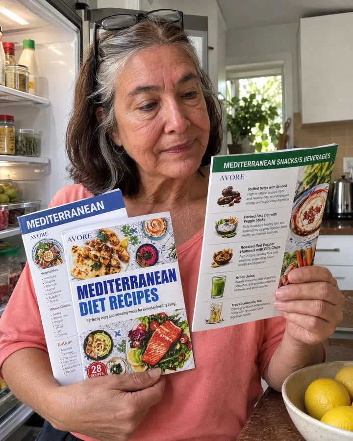 Reading the meal plan at the refrigerator